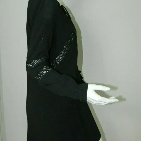 Anthropologie Current Air Black Boho Chic Tunic - Picture 4 of 11